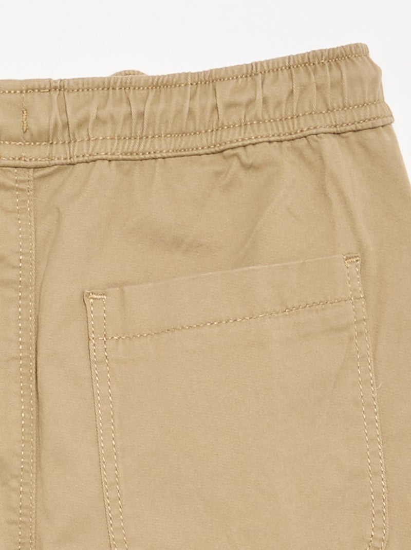 Calças de jogging com cordões de ajuste Bege - Kiabi