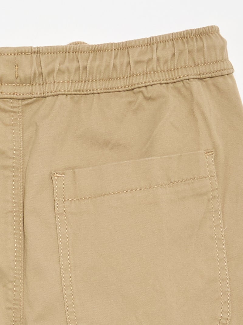 Calças de jogging com cordões de ajuste Bege - Kiabi