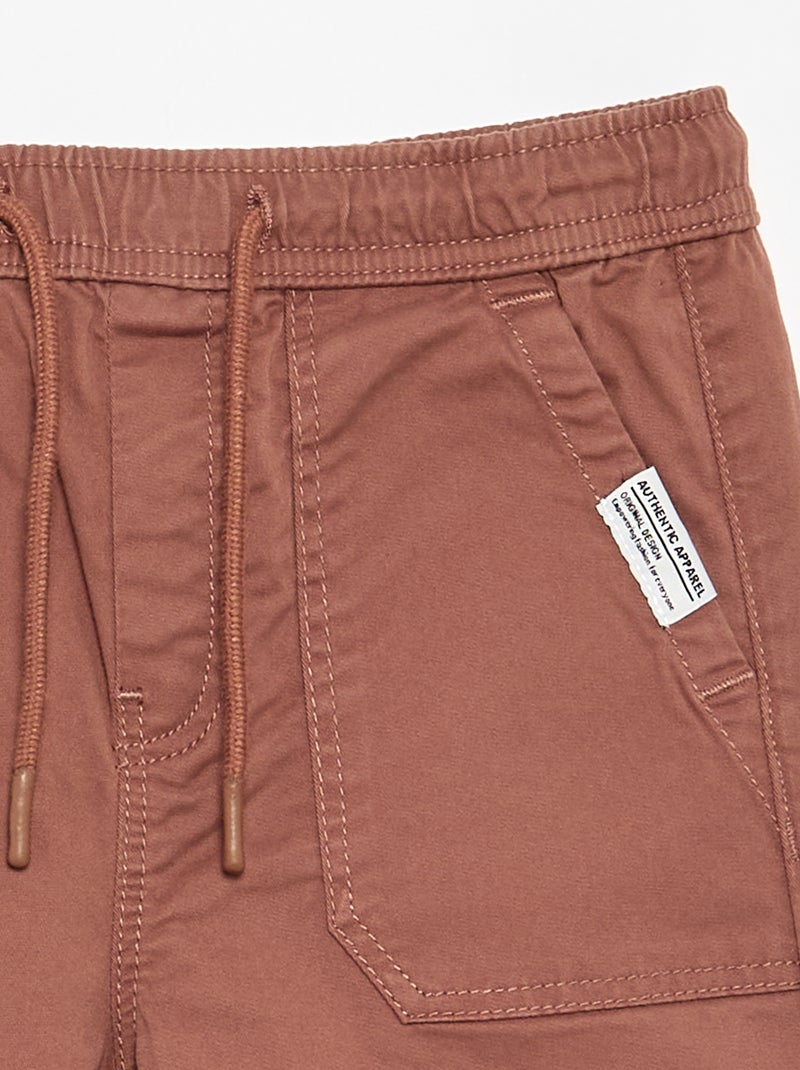 Calças de jogging com cordões de ajuste Castanho - Kiabi