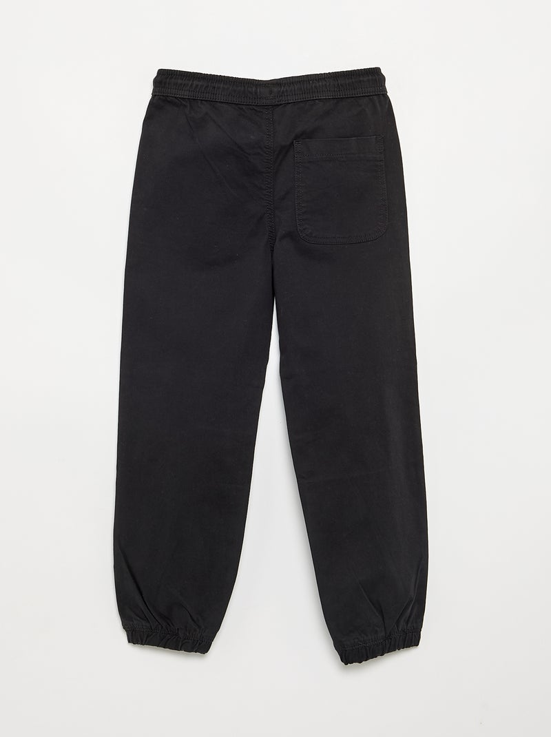Calças de jogging com cordões de ajuste Preto - Kiabi