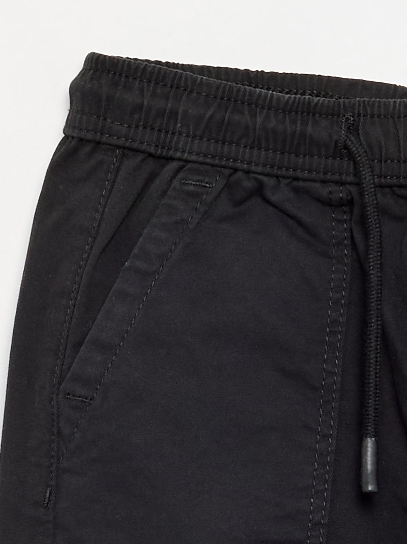 Calças de jogging com cordões de ajuste Preto - Kiabi