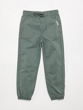 Calças de jogging com cordões de ajuste