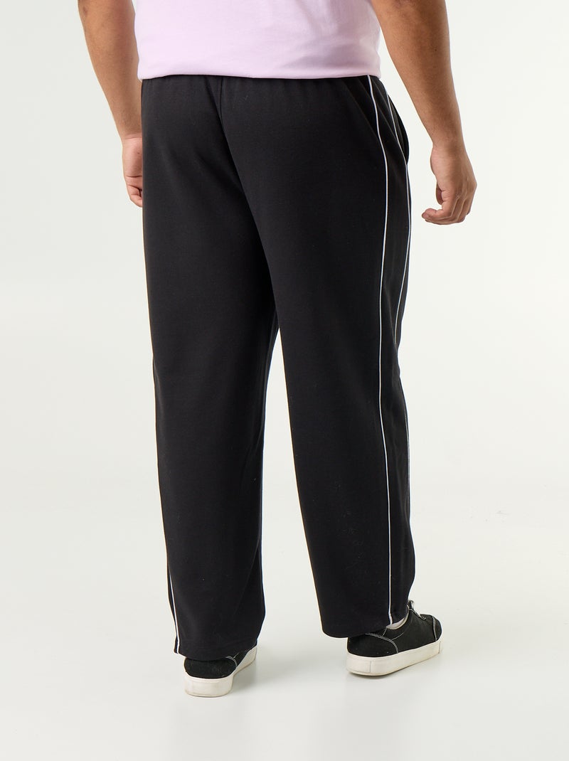 Calças de jogging com debruados contrastantes Preto - Kiabi