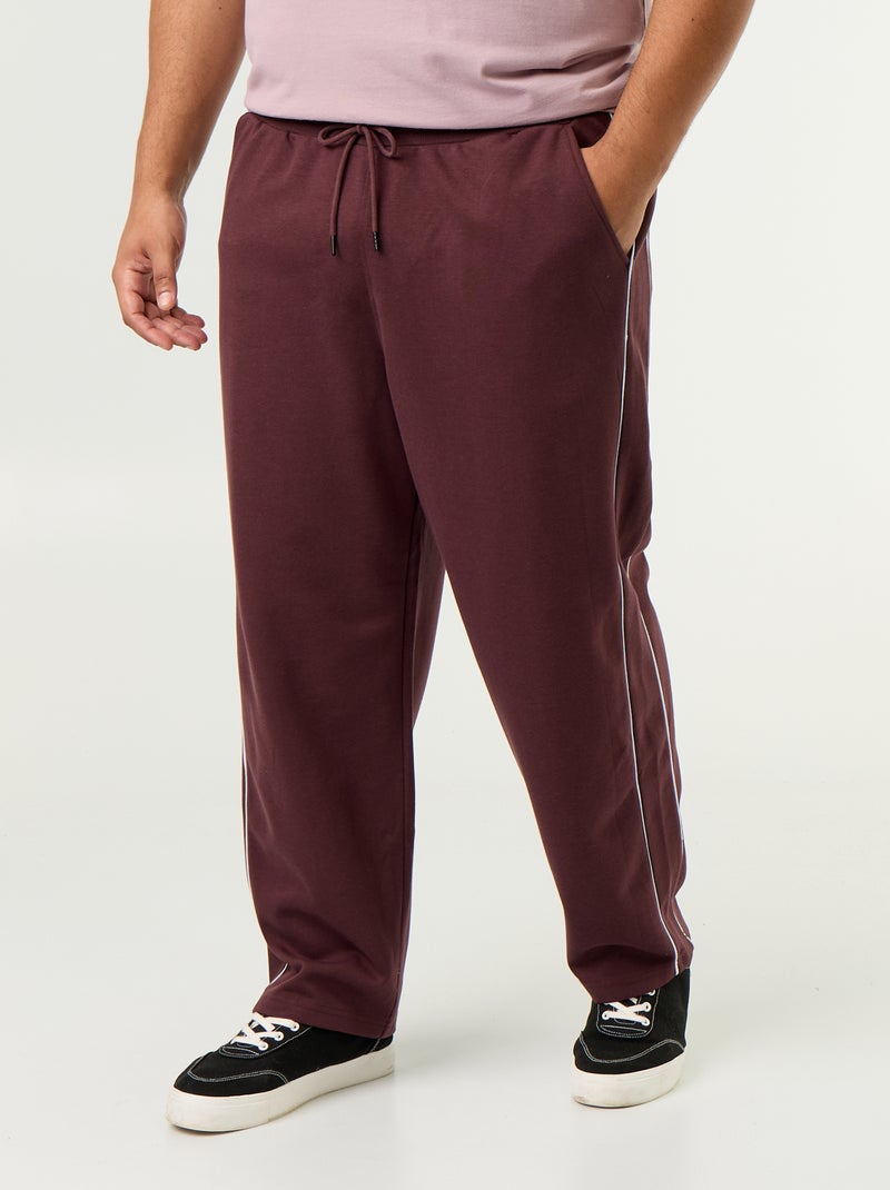 Calças de jogging com debruados contrastantes Violeta - Kiabi