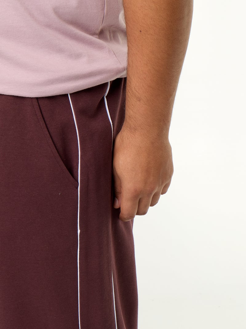 Calças de jogging com debruados contrastantes Violeta - Kiabi