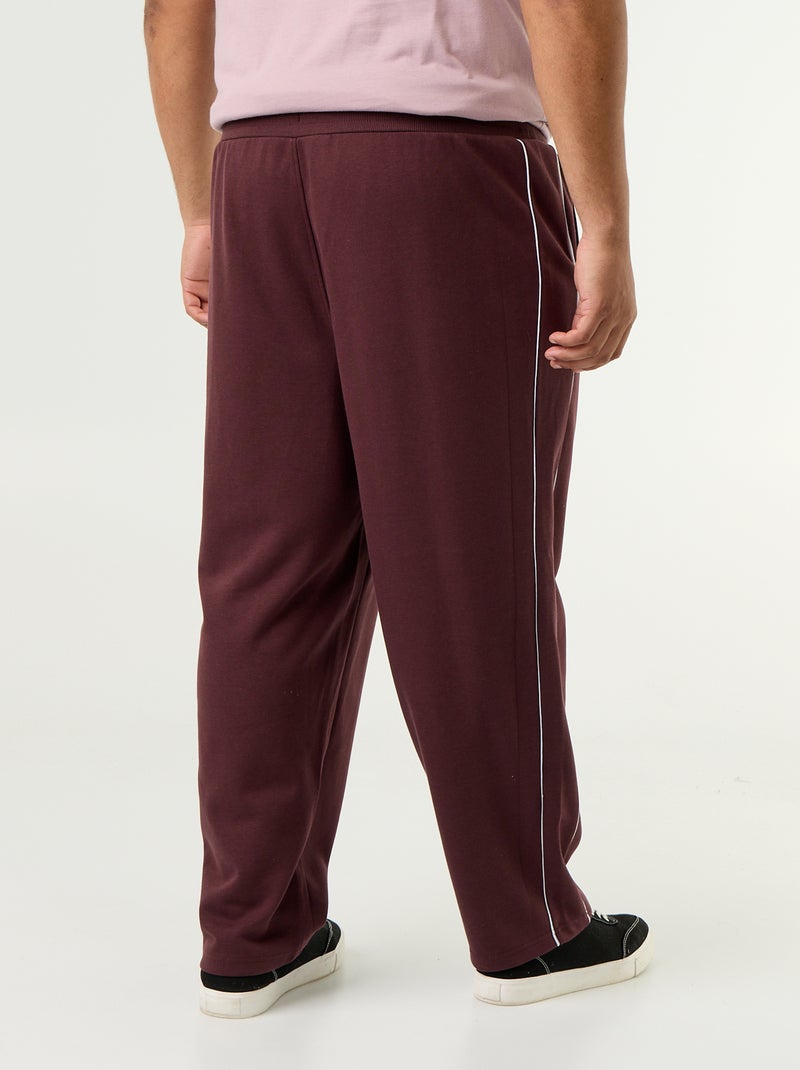Calças de jogging com debruados contrastantes Violeta - Kiabi