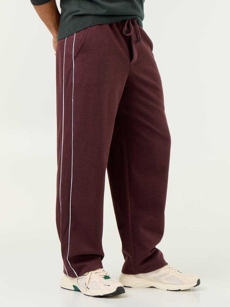 Calças de jogging com debruados Violeta - Kiabi