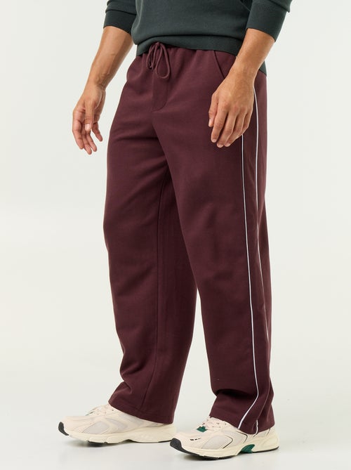 Calças de jogging com debruados - Kiabi