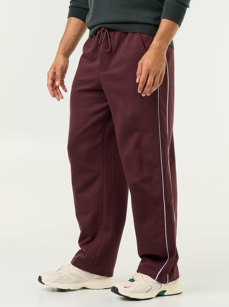 Calças de jogging com debruados Violeta - Kiabi
