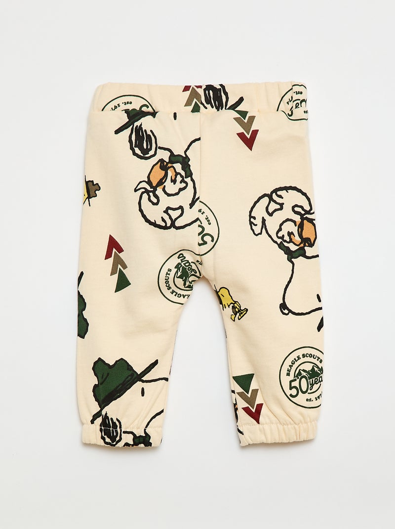 Calças de jogging com estampado "Snoopy" integral em algodão Cinza - Kiabi