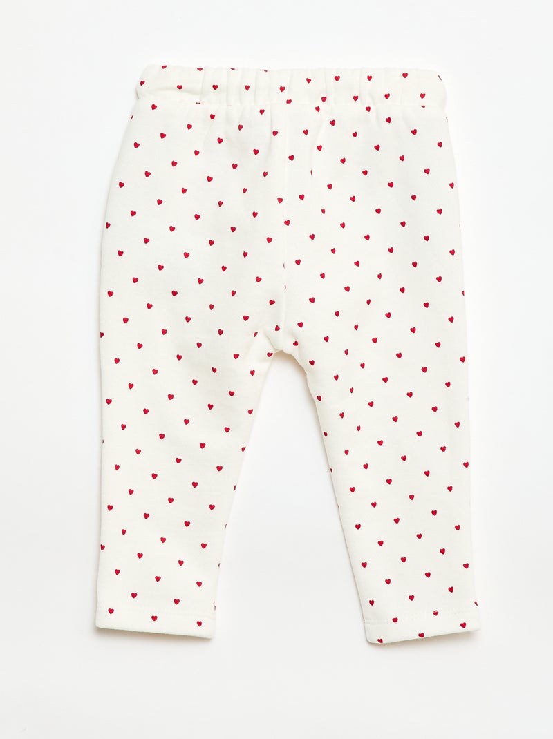 Calças de jogging com padrão Branco - Kiabi
