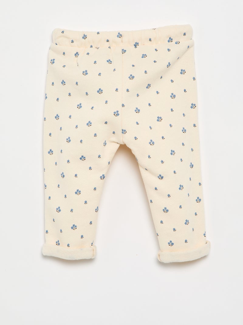 Calças de jogging com padrão Branco - Kiabi