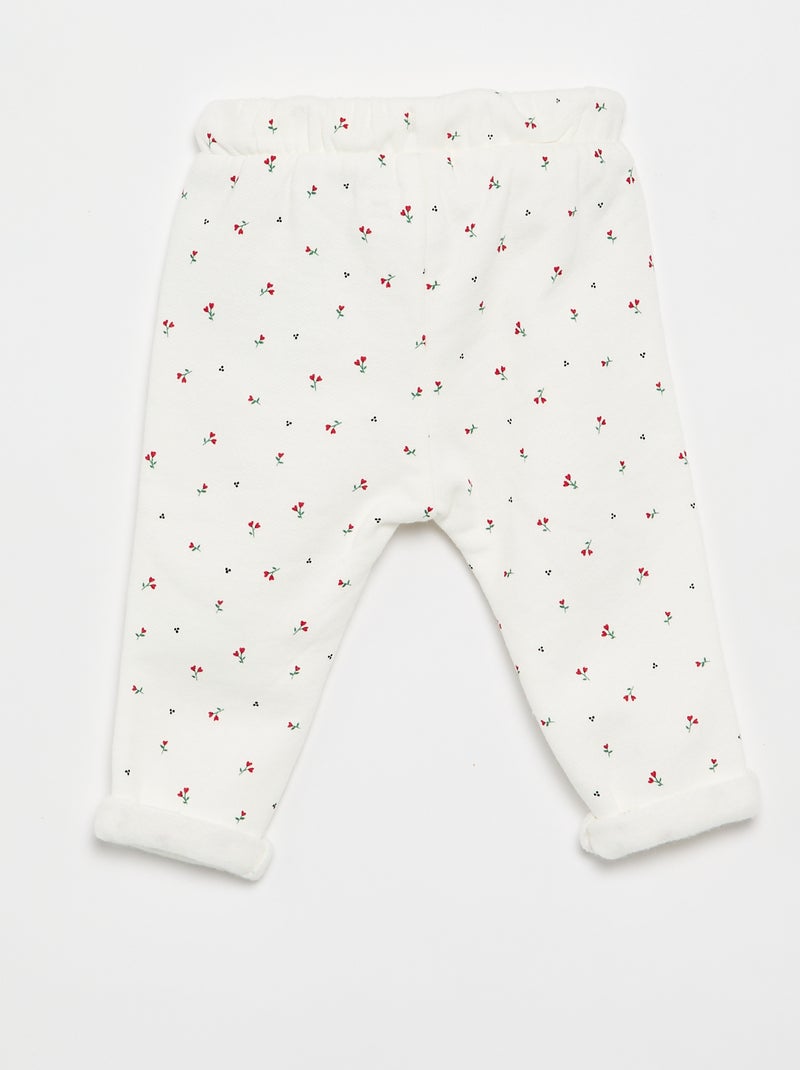 Calças de jogging com padrão Branco - Kiabi