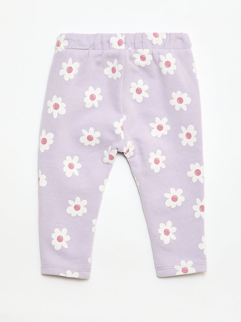 Calças de jogging com padrão Violeta - Kiabi