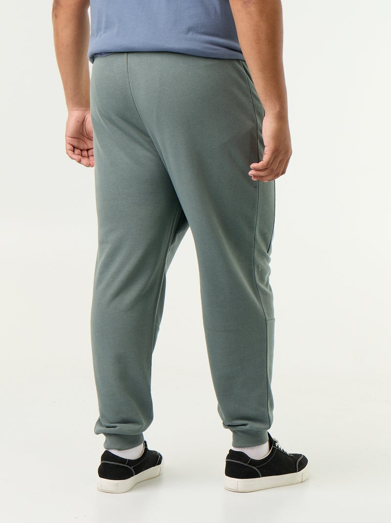 Calças de jogging com punho elástico e bolsos com fecho Verde - Kiabi