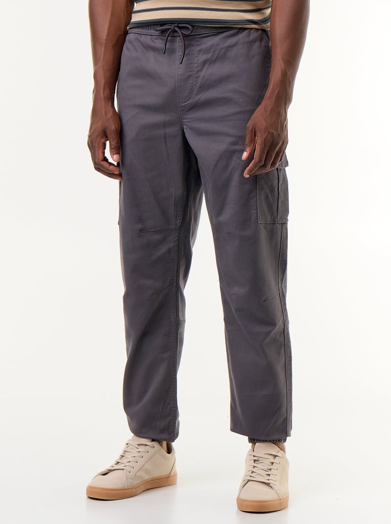 Calças de jogging com vários bolsos Cinza - Kiabi