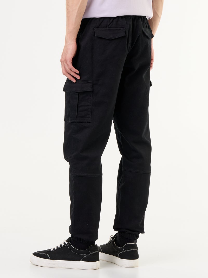 Calças de jogging com vários bolsos Preto - Kiabi