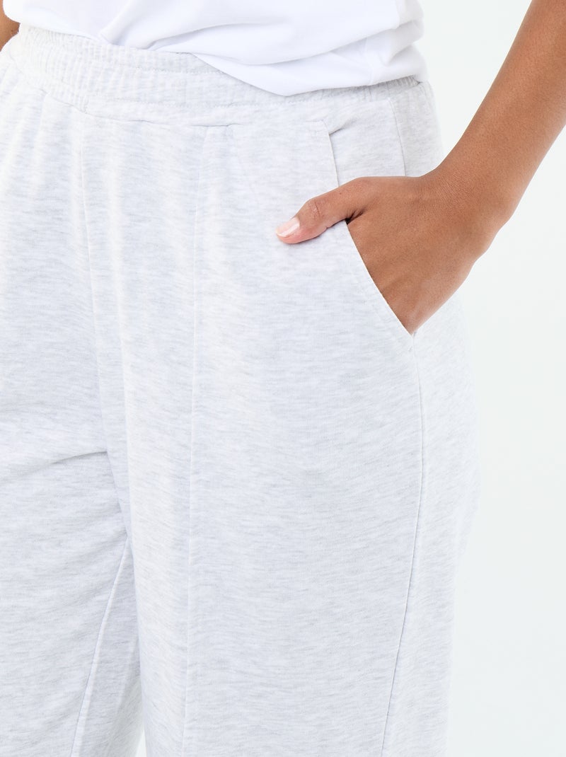 Calças de jogging de malha pesada Cinza - Kiabi
