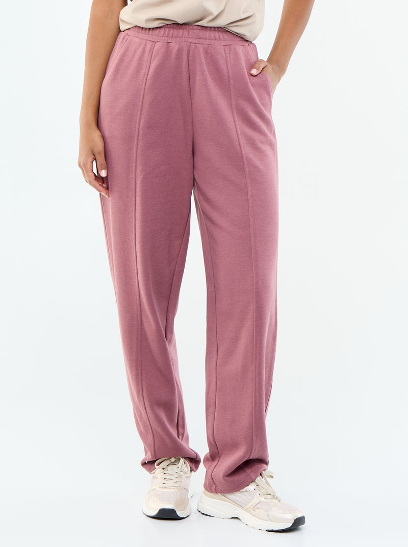 Calças de jogging de malha pesada Rosa - Kiabi