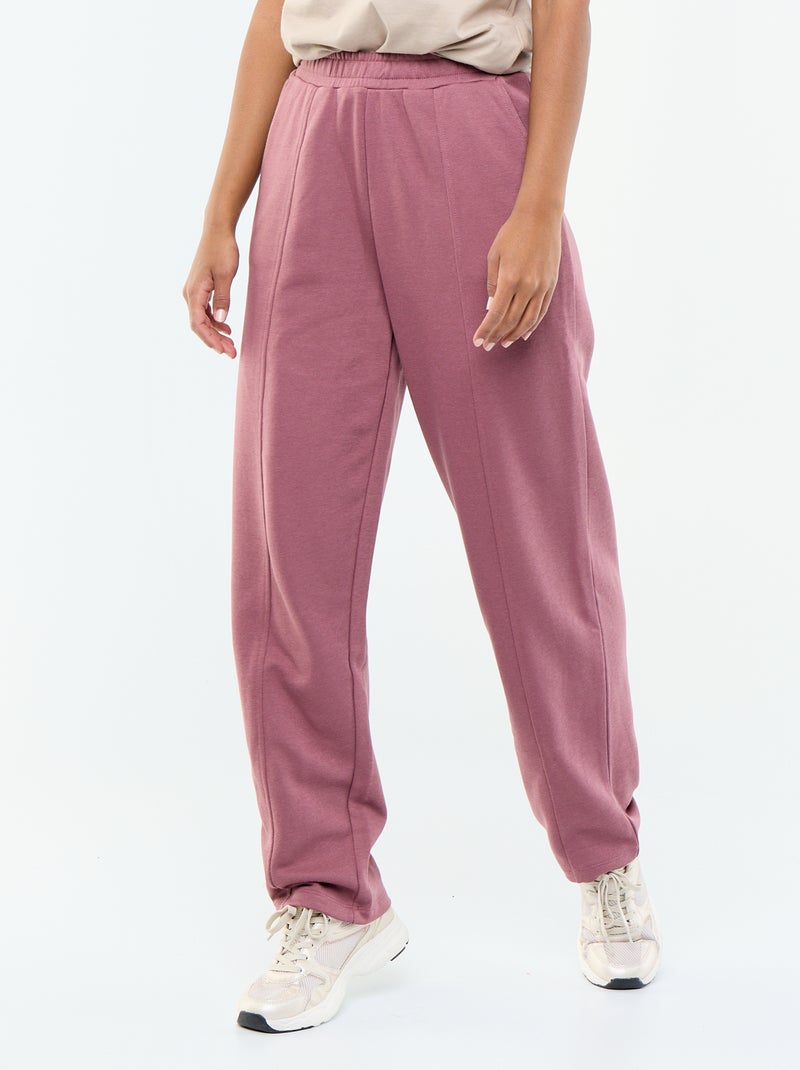 Calças de jogging de malha pesada Rosa - Kiabi