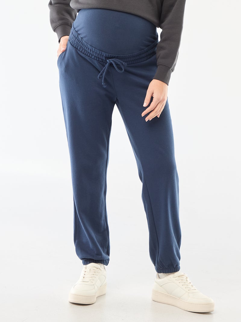 Calças de jogging de maternidade em french terry Azul - Kiabi
