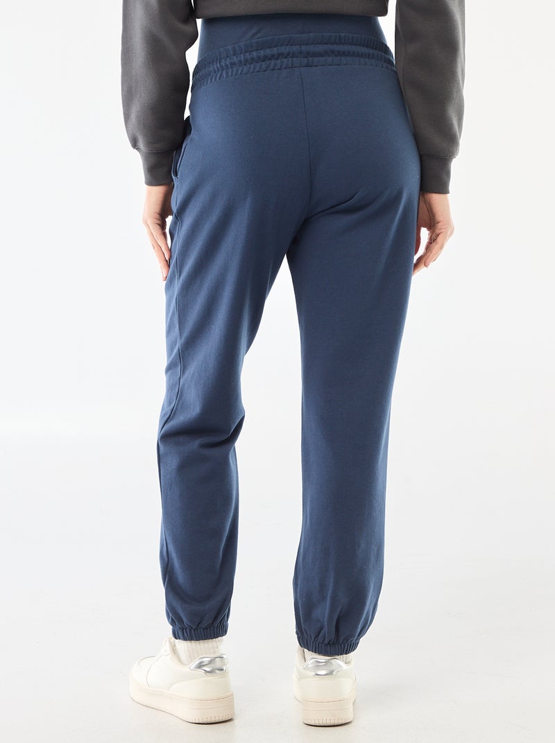 Calças de jogging de maternidade em french terry Azul - Kiabi