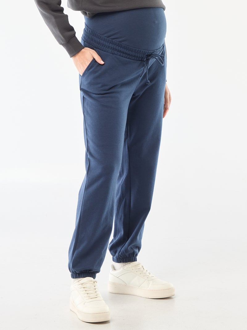 Calças de jogging de maternidade em french terry Azul - Kiabi