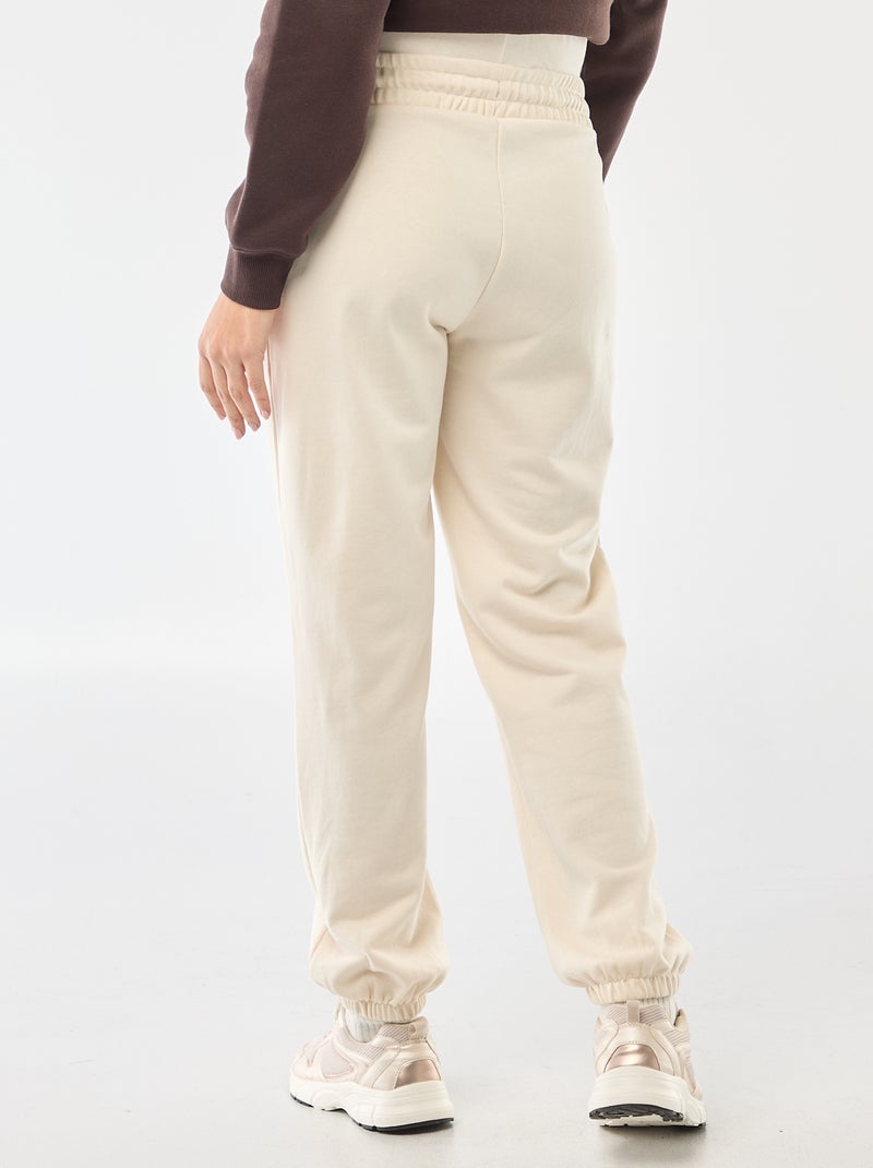 Calças de jogging de maternidade em french terry Branco - Kiabi