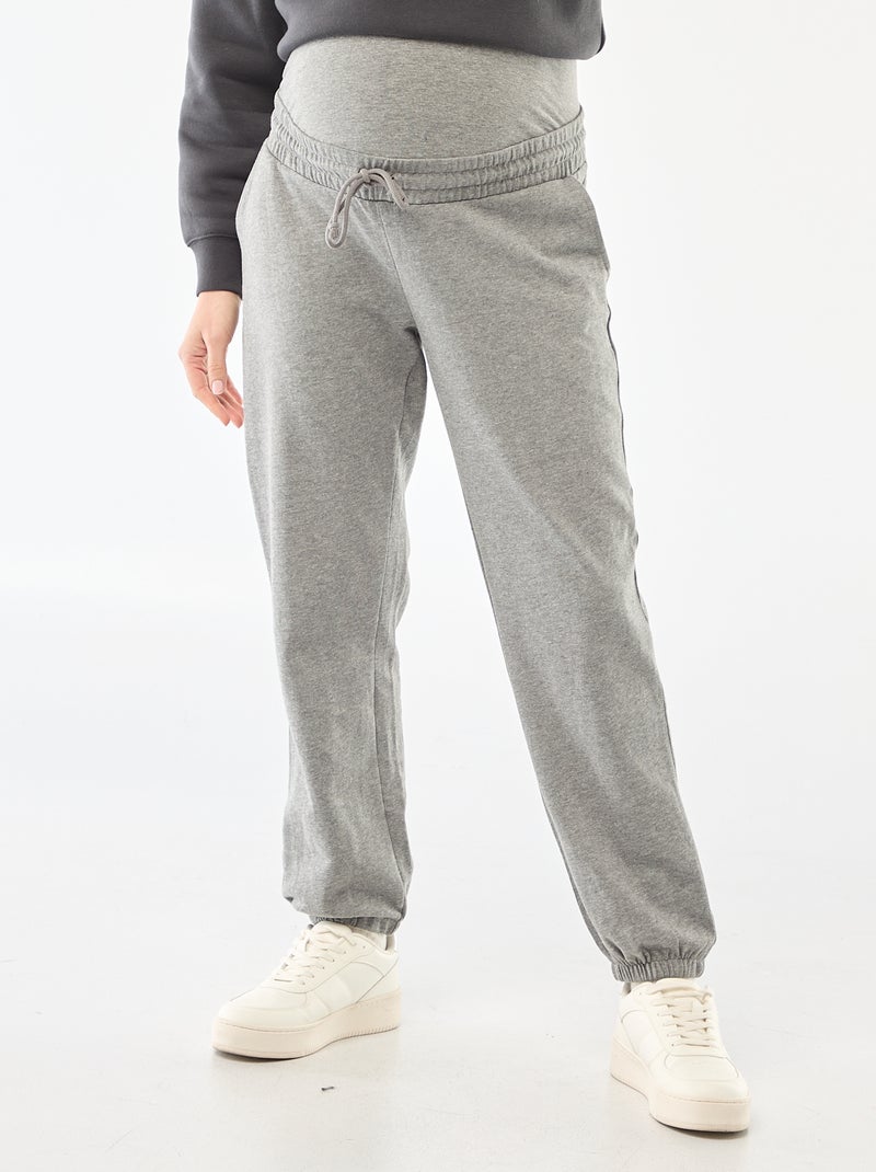 Calças de jogging de maternidade em french terry Cinza - Kiabi