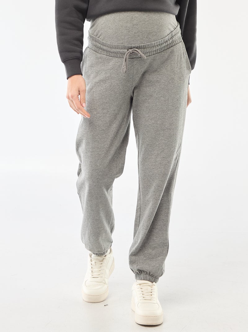 Calças de jogging de maternidade em french terry Cinza - Kiabi