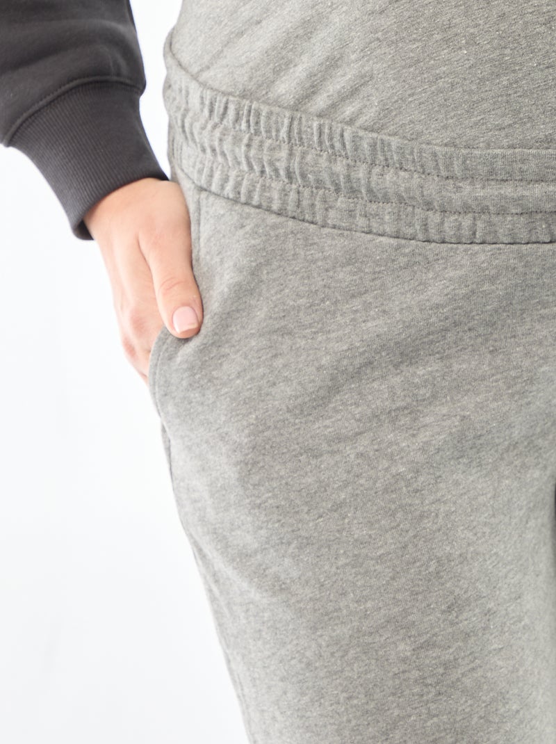 Calças de jogging de maternidade em french terry Cinza - Kiabi
