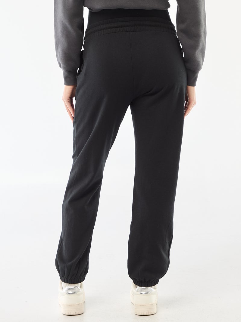 Calças de jogging de maternidade em french terry Preto - Kiabi