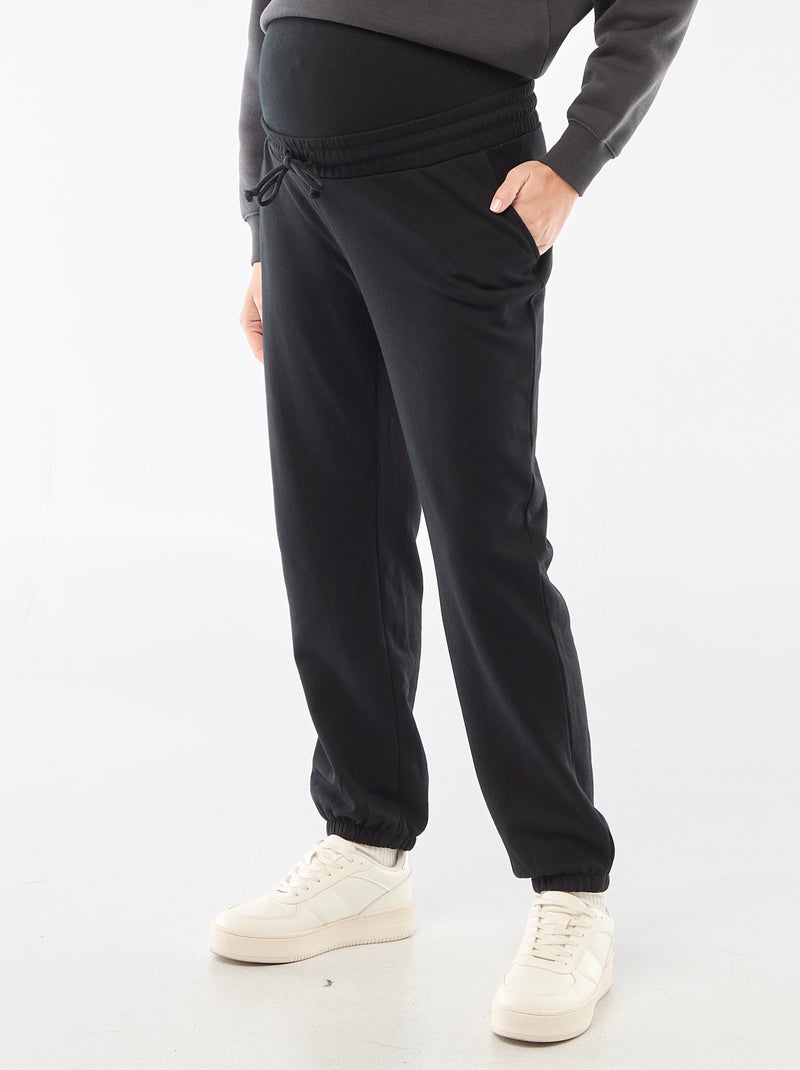 Calças de jogging de maternidade em french terry Preto - Kiabi