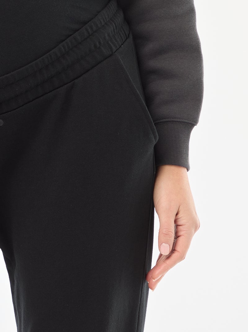 Calças de jogging de maternidade em french terry Preto - Kiabi