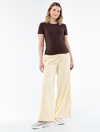 Calças de jogging de maternidade wide leg em french terry