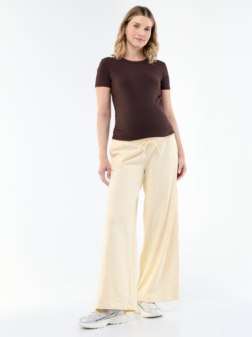 Calças de jogging de maternidade wide leg em french terry - Kiabi