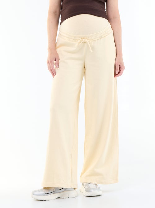 Calças de jogging de maternidade wide leg em french terry - Kiabi