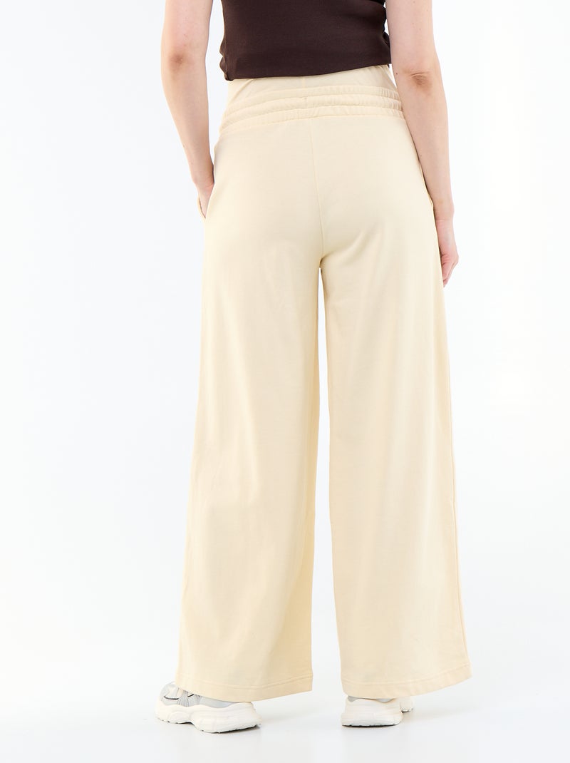 Calças de jogging de maternidade wide leg em french terry Amarelo claro - Kiabi