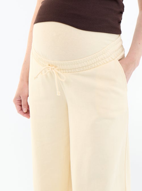 Calças de jogging de maternidade wide leg em french terry - Kiabi