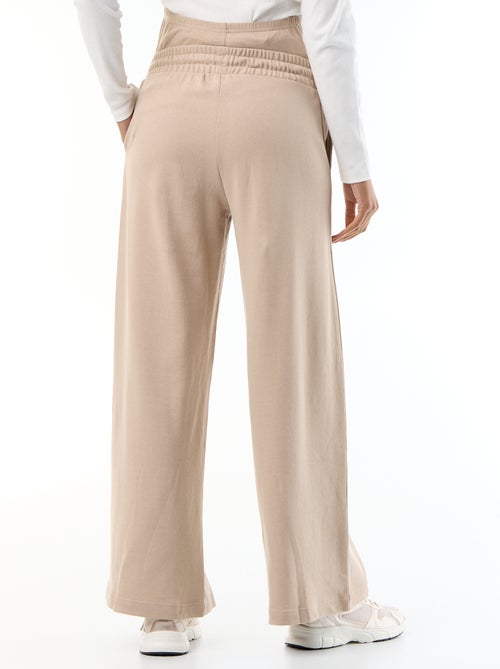 Calças de jogging de maternidade wide leg em french terry - Kiabi