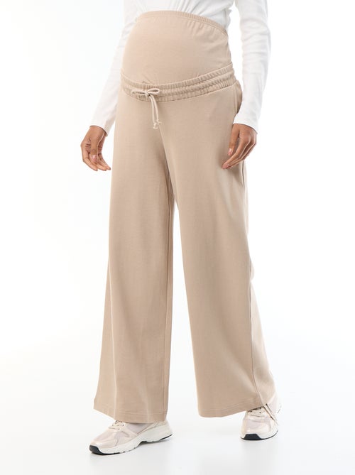 Calças de jogging de maternidade wide leg em french terry - Kiabi