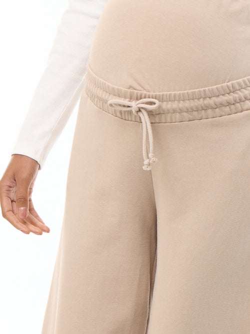 Calças de jogging de maternidade wide leg em french terry - Kiabi