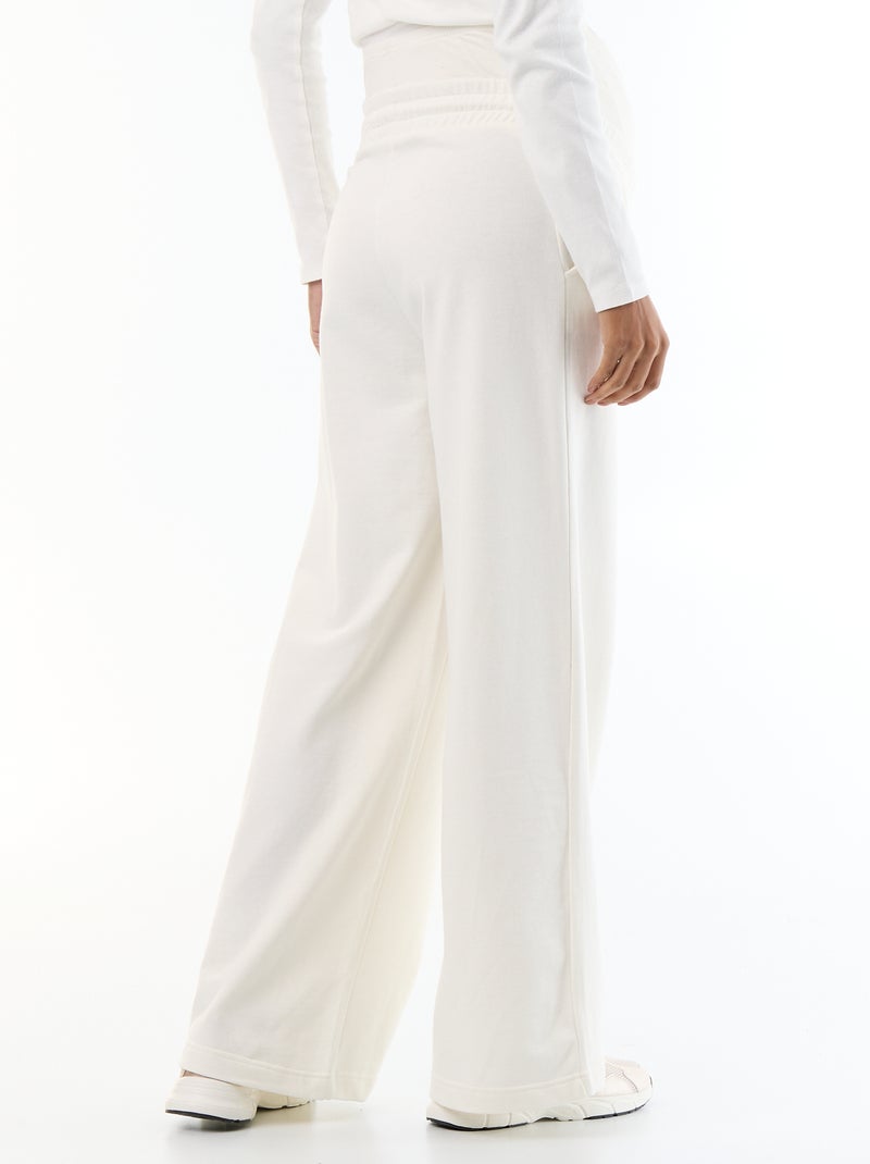 Calças de jogging de maternidade wide leg em french terry Branco - Kiabi