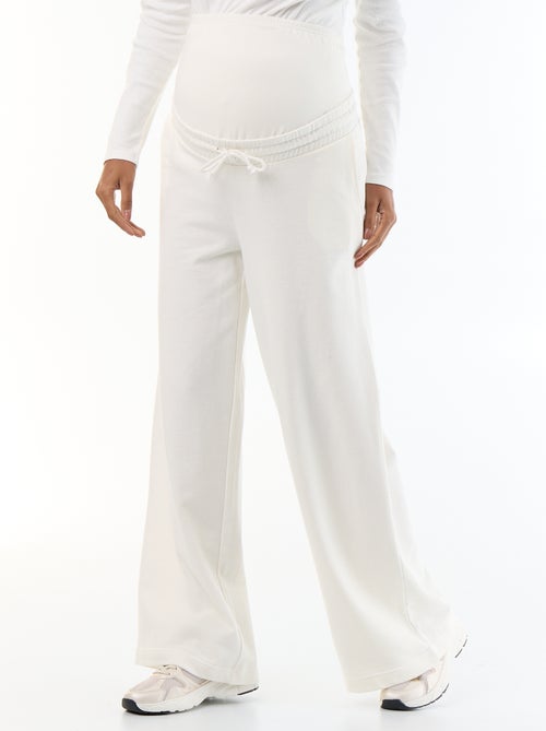 Calças de jogging de maternidade wide leg em french terry - Kiabi