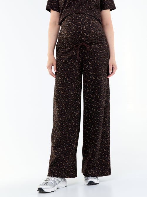Calças de jogging de maternidade wide leg em french terry - Kiabi