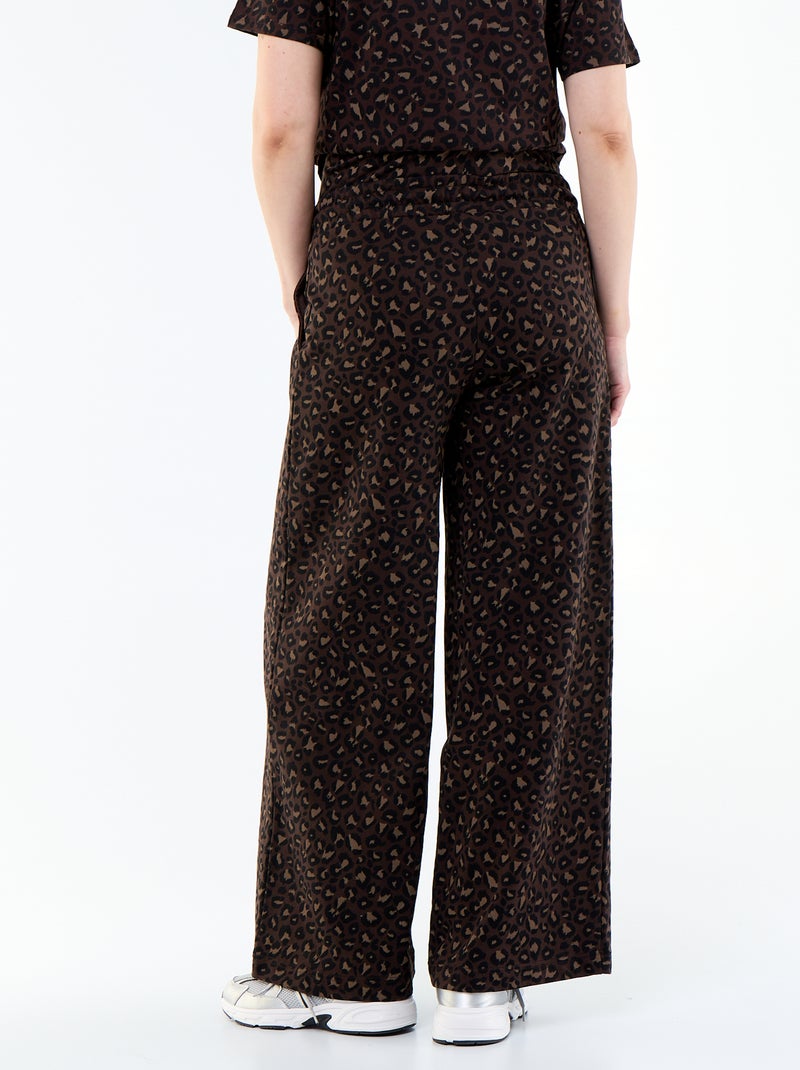 Calças de jogging de maternidade wide leg em french terry Castanho - Kiabi
