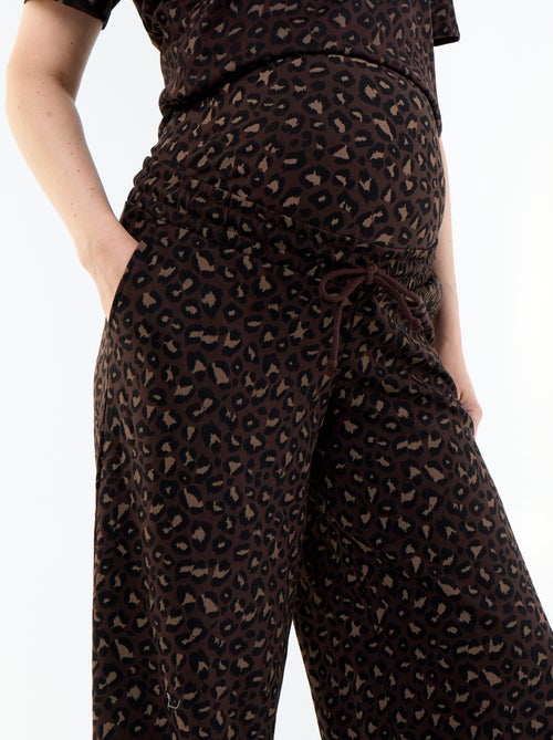 Calças de jogging de maternidade wide leg em french terry - Kiabi