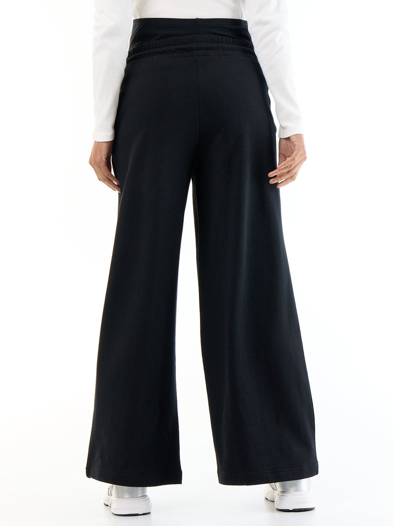 Calças de jogging de maternidade wide leg em french terry Preto - Kiabi