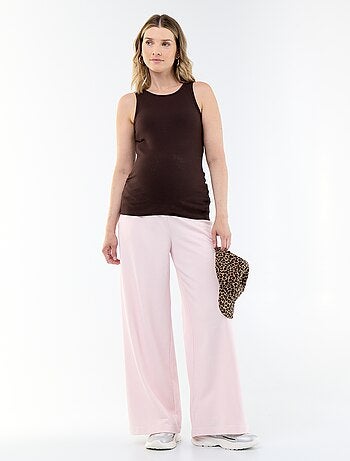 Calças de jogging de maternidade wide leg em french terry