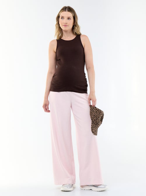 Calças de jogging de maternidade wide leg em french terry - Kiabi